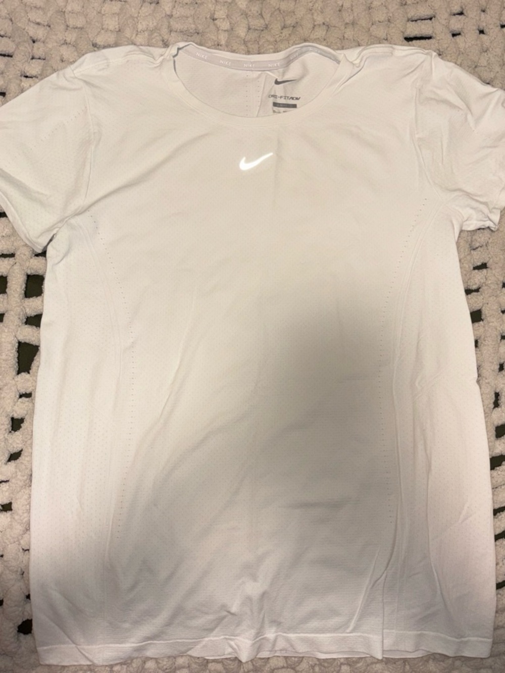 Nike White Short-Sleeve Dri-FIT Athletic Tee